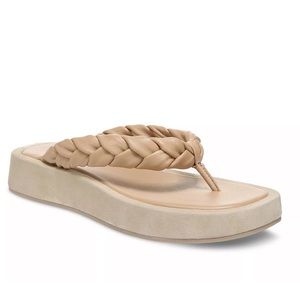 Vince Nita Platform Thong Sandals Braided Size 7 Women Tan